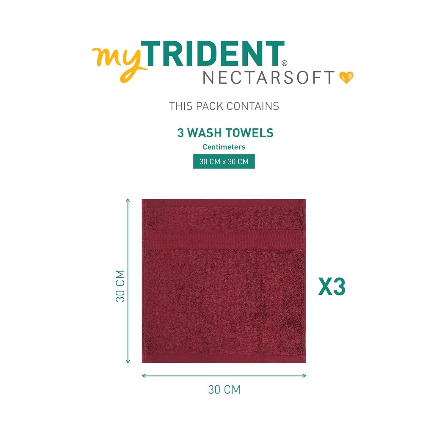 Trident Face Towels, Nectarsoft Collection, Wash Towel - Image 2