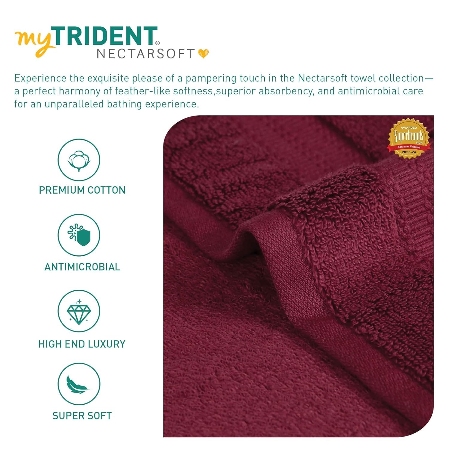 Trident Face Towels, Nectarsoft Collection, Wash Towel - Image 8